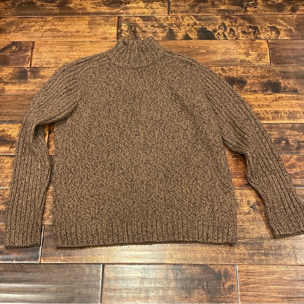 Men's Timberland Brown Ribbed Knit Mock Neck Sweater SZ XXL